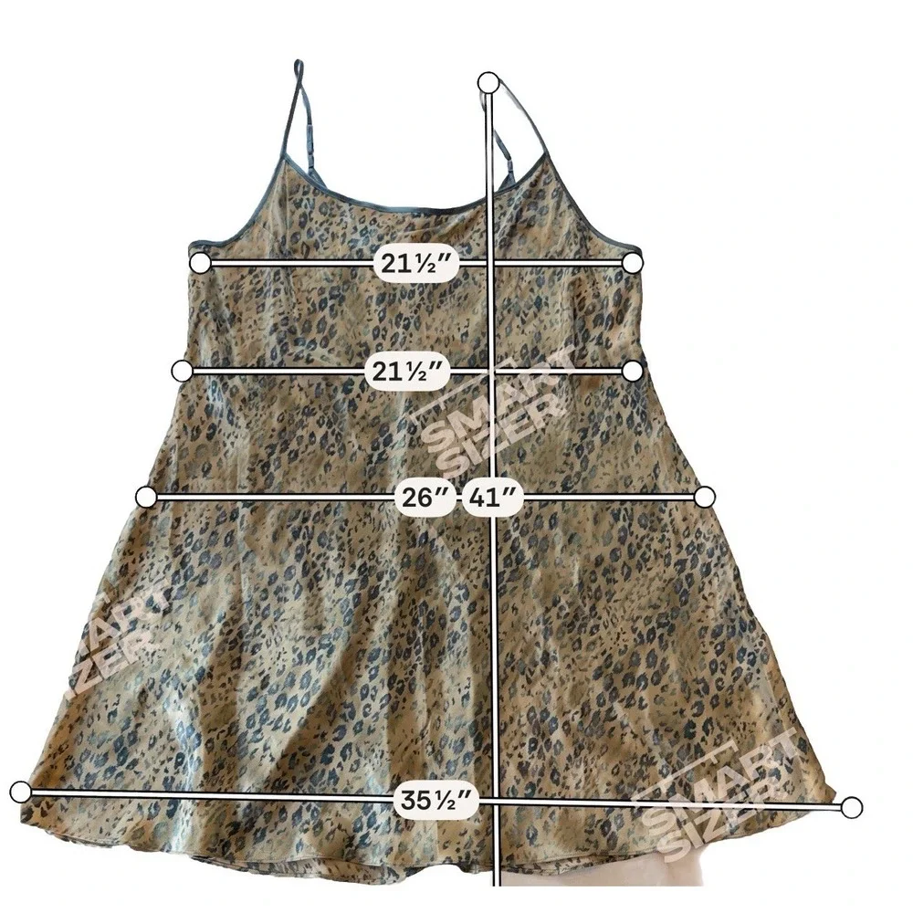 Vintage Halston Women's Satin Pajama Top Lounge Casual 3X Blue Tan Animal Print